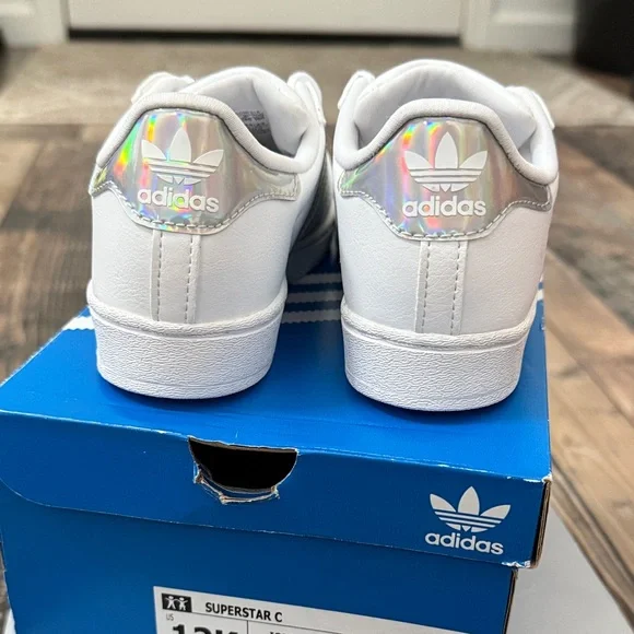 Adidas Superstar C White with Iridescent Stripes (NEW) - Picture 3 of 7